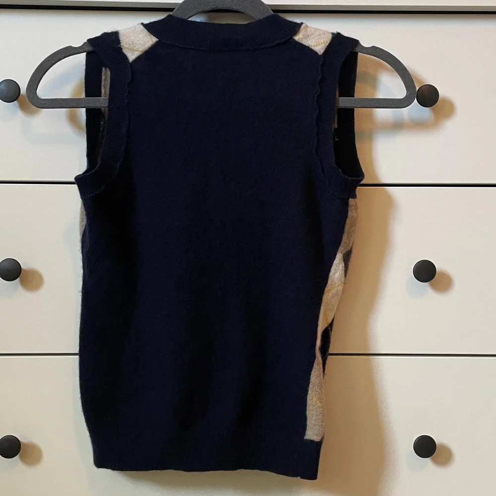 J. Crew V-Neck Argyle Sweater Vest XS